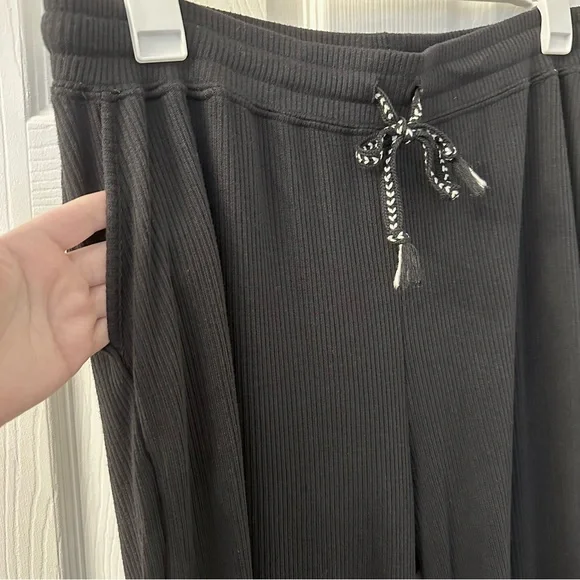 Faherty Black Legend Ribbed Roscoe Wide Leg Pants XXL - Picture 8 of 12